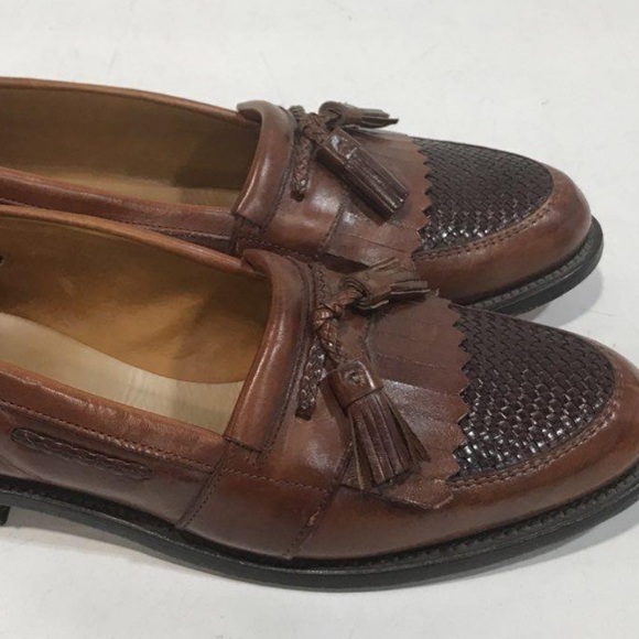 Men’s Allen Edmonds Cody Chili Leather Woven Tassel Loafers Size 10.5B main image 4